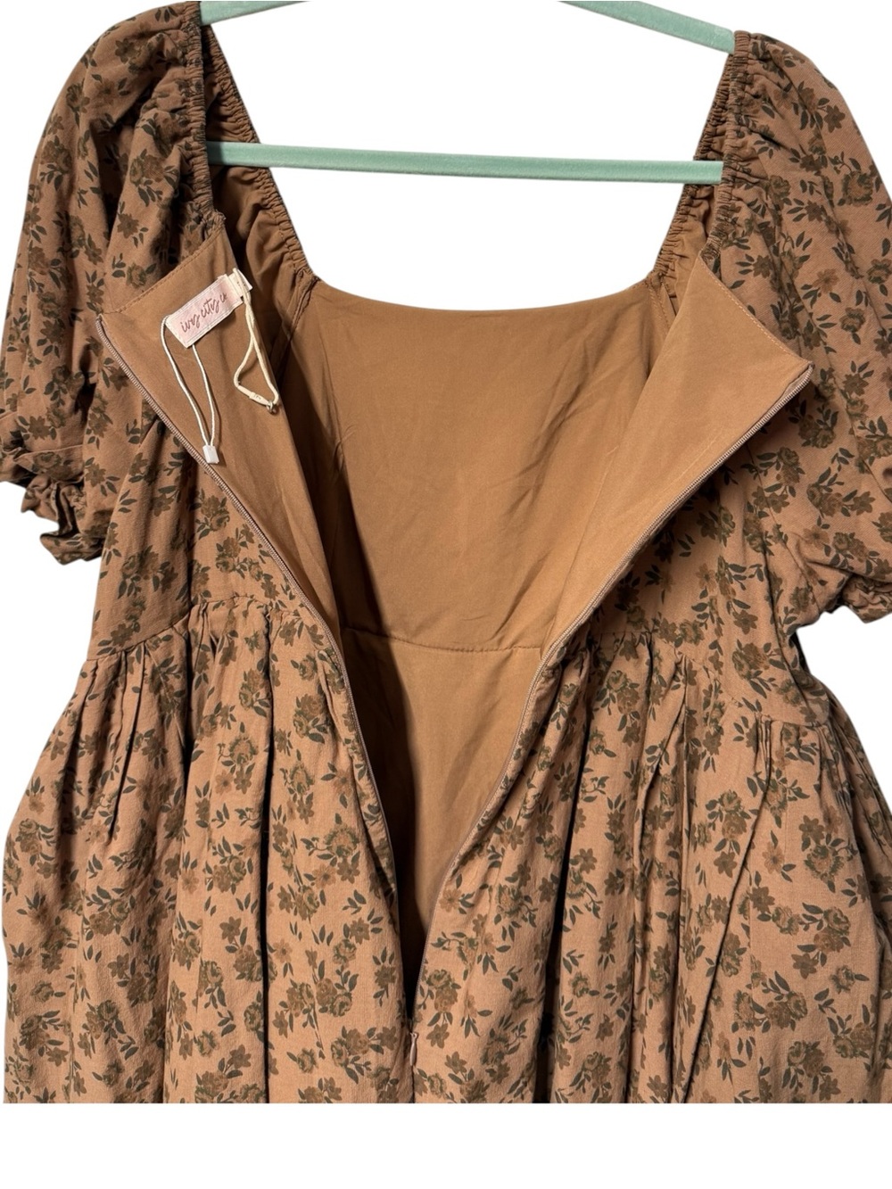 NWOT Ivy City & Co Coco Brown Floral Dress XL - Picture 4 of 8